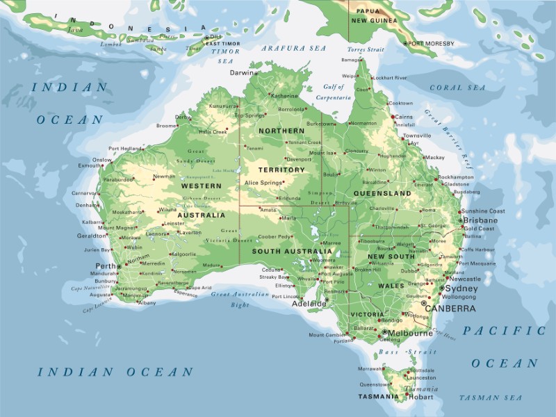 Mapa Australii 