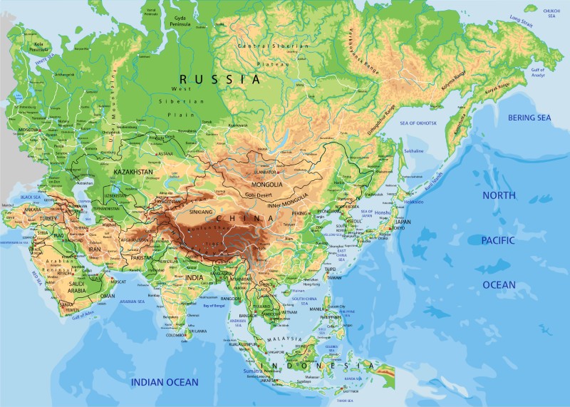 Mapa Azji