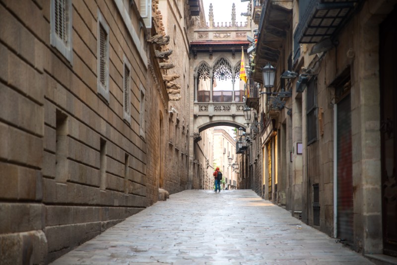 Barri Gòtic, Dzielnica Gotycka w Barcelonie w Hiszpanii