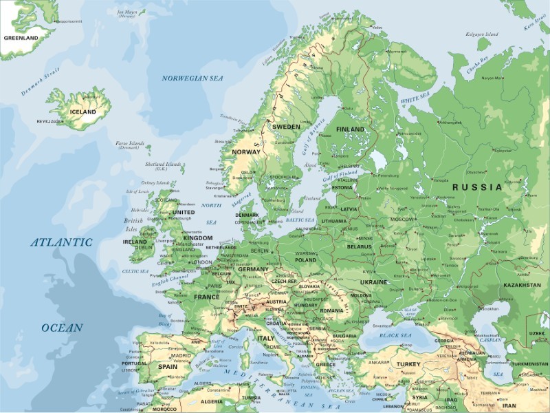 Mapa geograficzna Europy